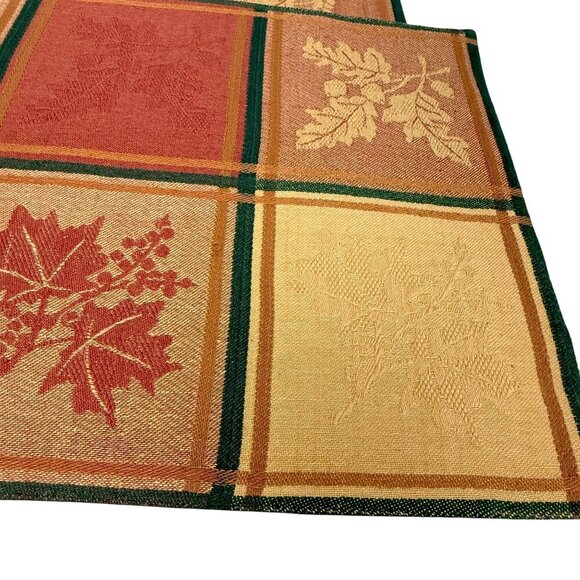 Autumn Leaf Placemats Set of 4 Orange Yellow Cotton Tapestry Bed Bath & Beyond - Picture 4 of 12